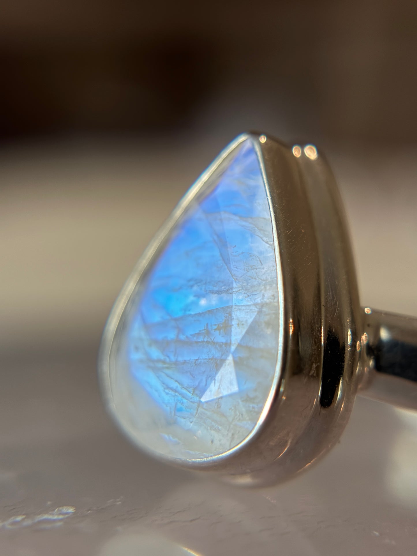 Moonstone Ring Size 10 Sterling Silver