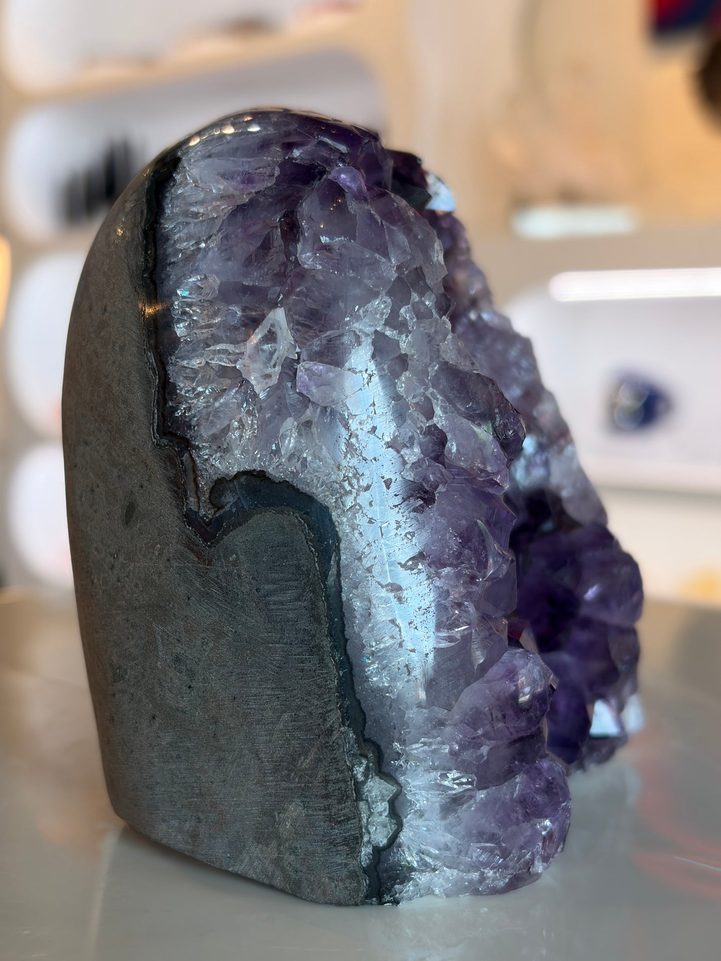 High Grade Large Amethyst Cut Base AC08