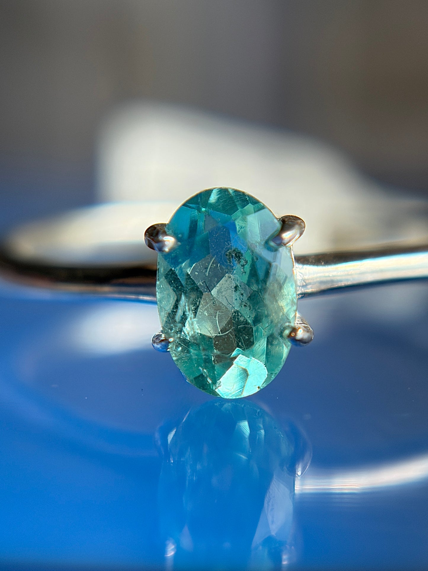 Apatite Ring Size 6 Sterling Silver
