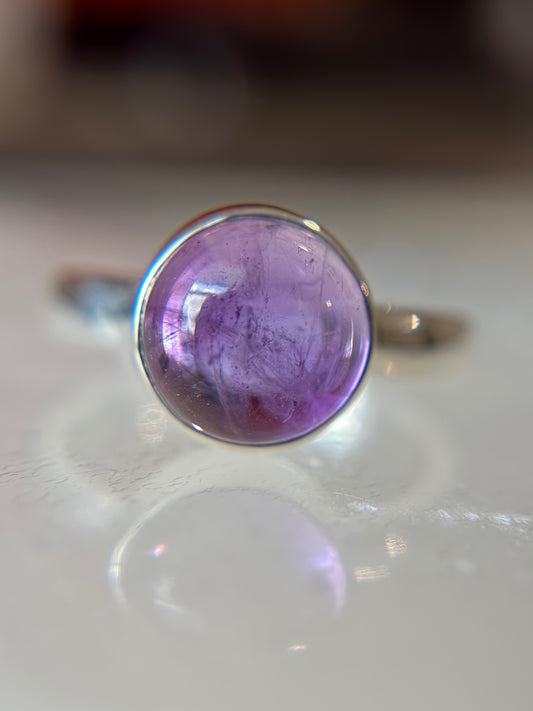 Amethyst Ring Size 8 Sterling Silver