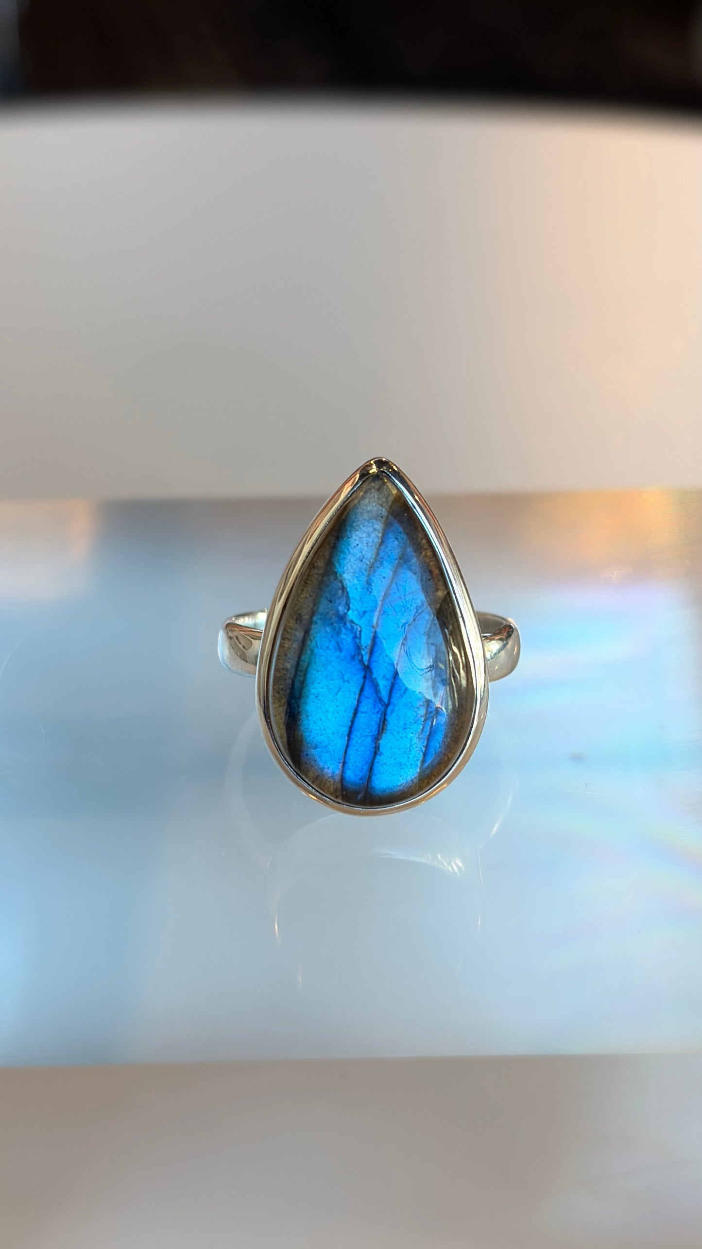 Sterling Silver Ring Labradorite Ring Size 9
