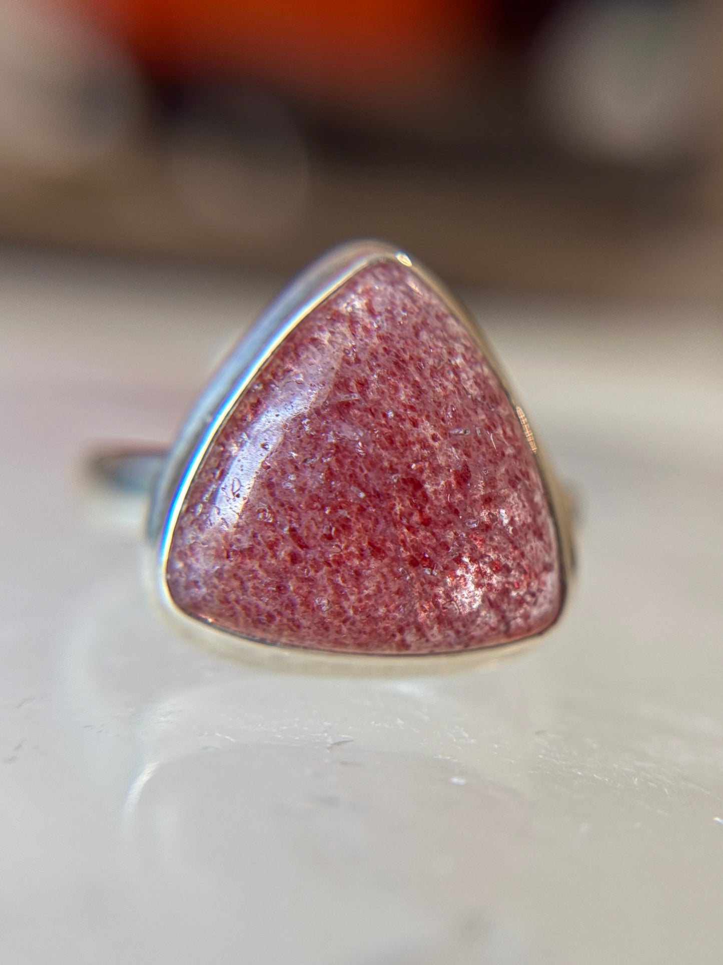 Strawberry Quartz from Russia Ring Size 11