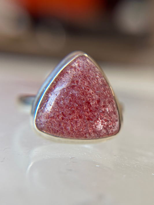 Strawberry Quartz from Russia Ring Size 11