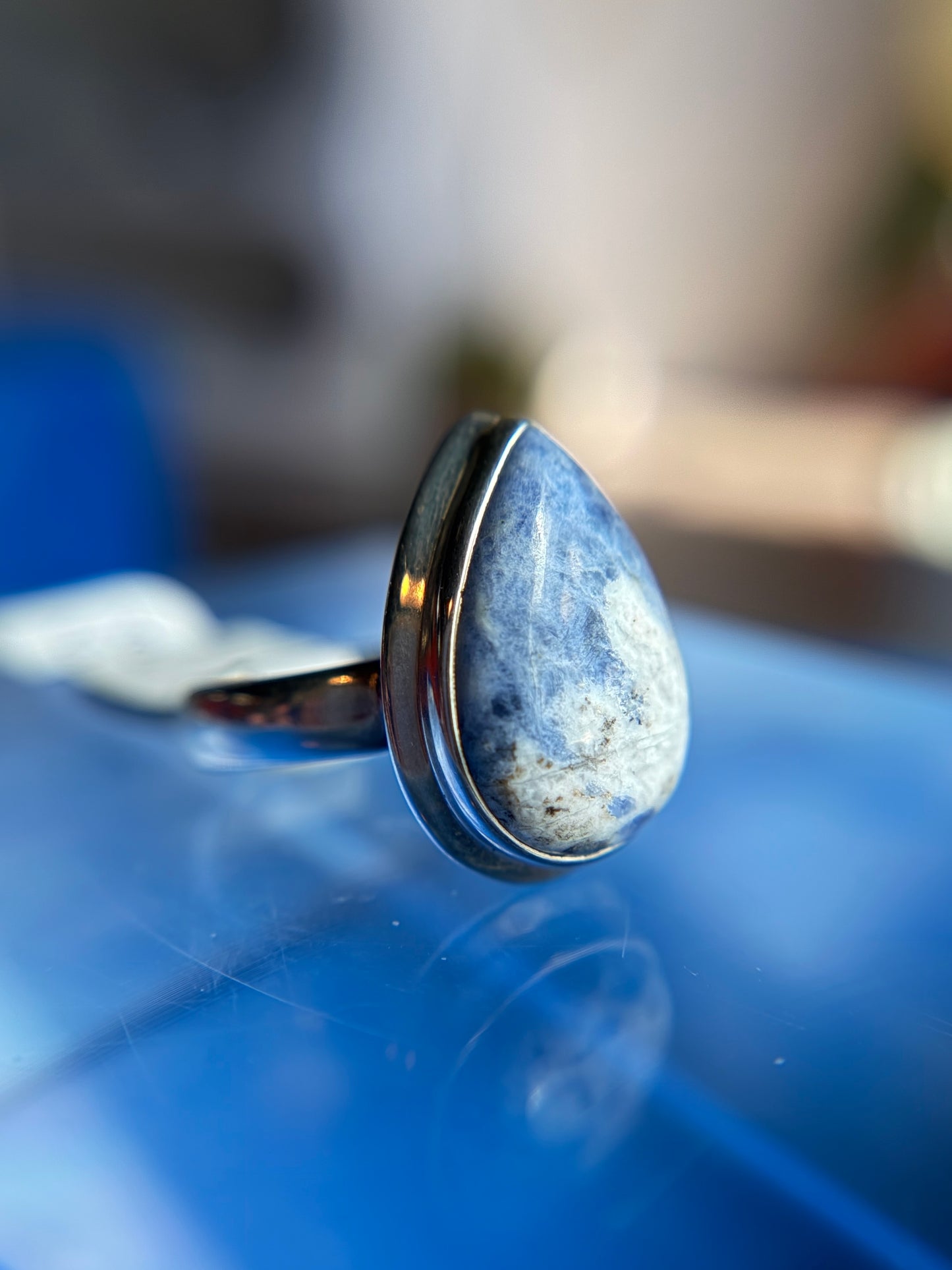 Sodalite Ring Size 6 Sterling Silver