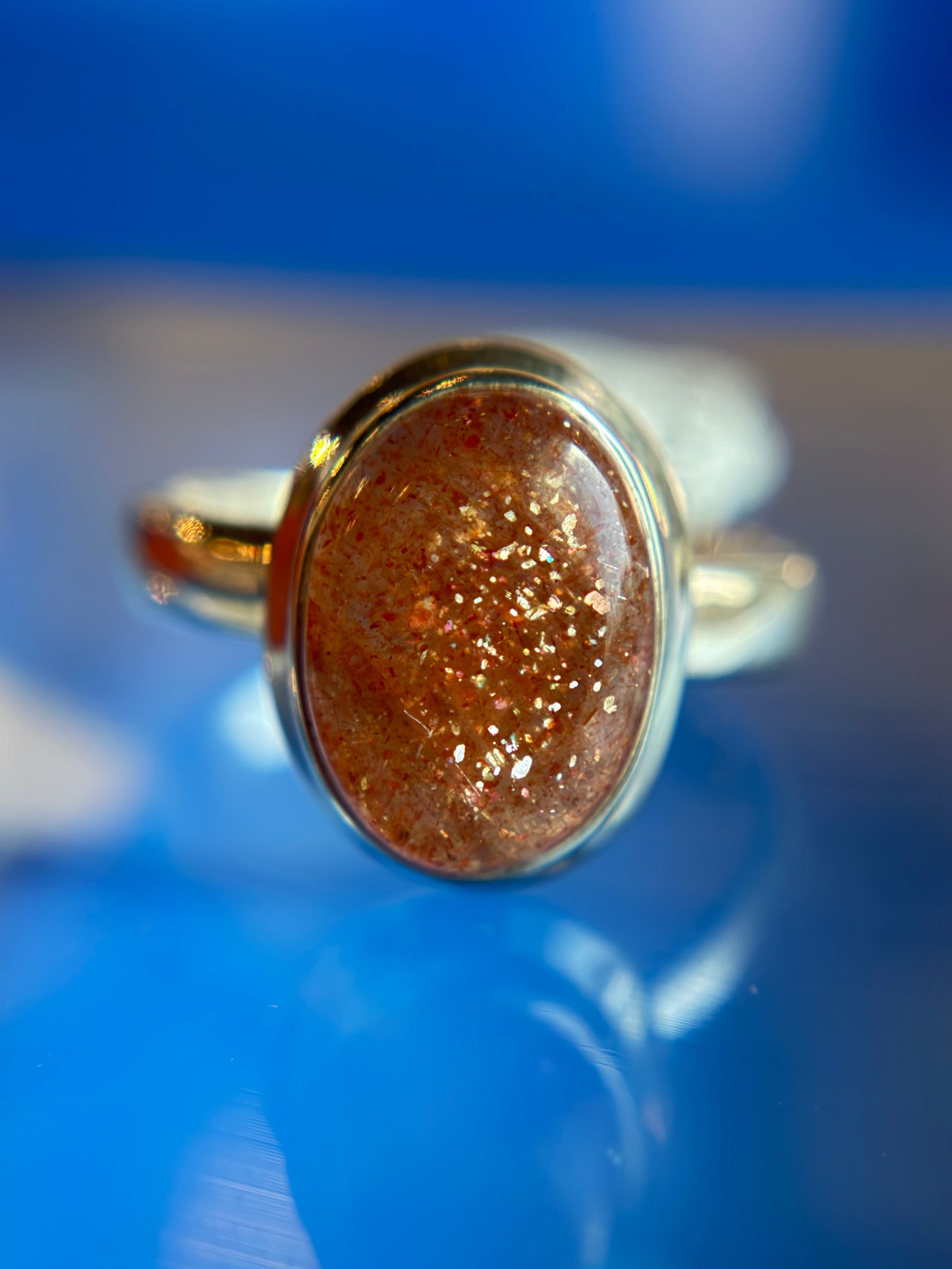 Sunstone Ring Size 7 Sterling Silver