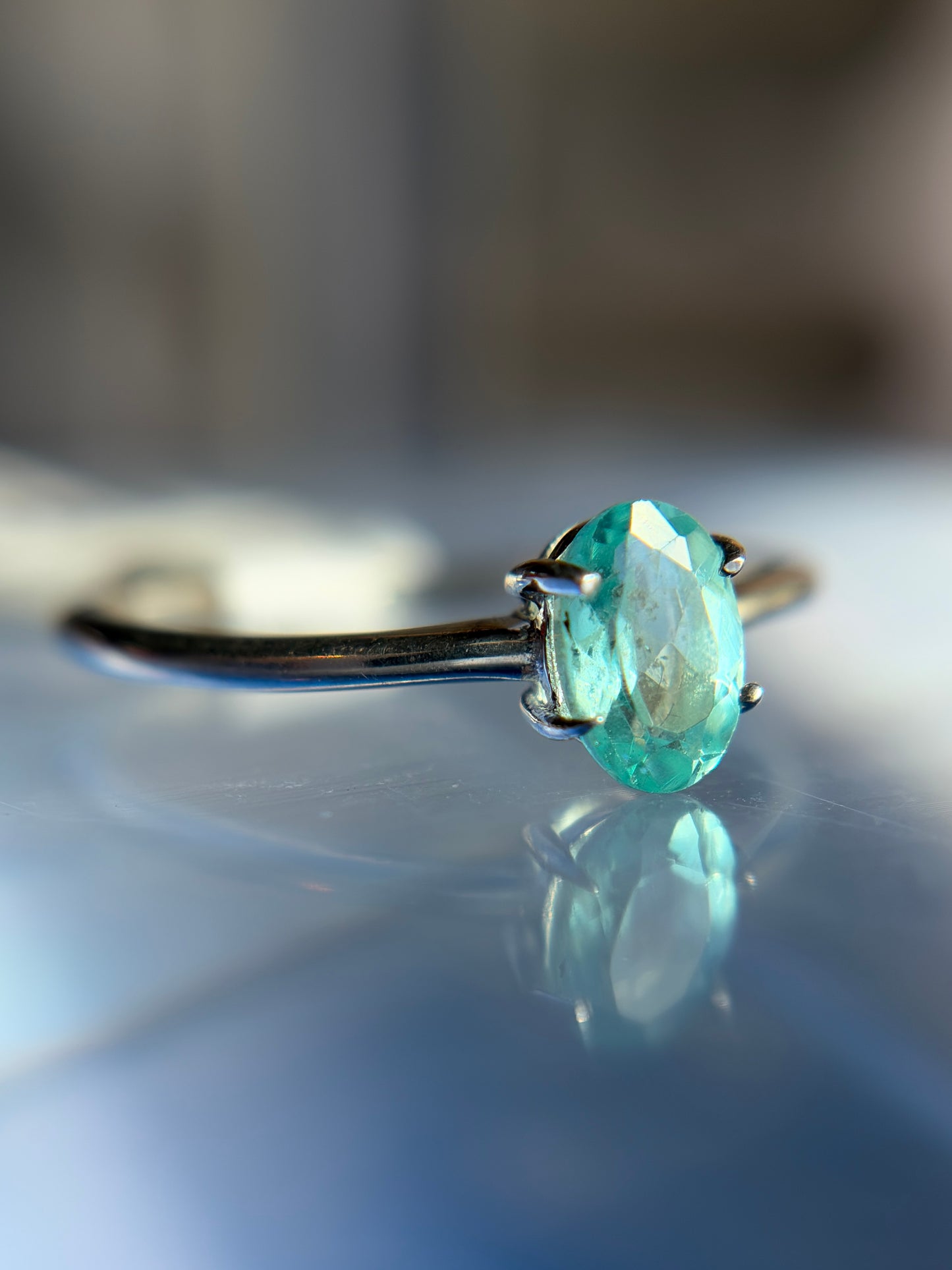 Apatite Ring Size 6 Sterling Silver