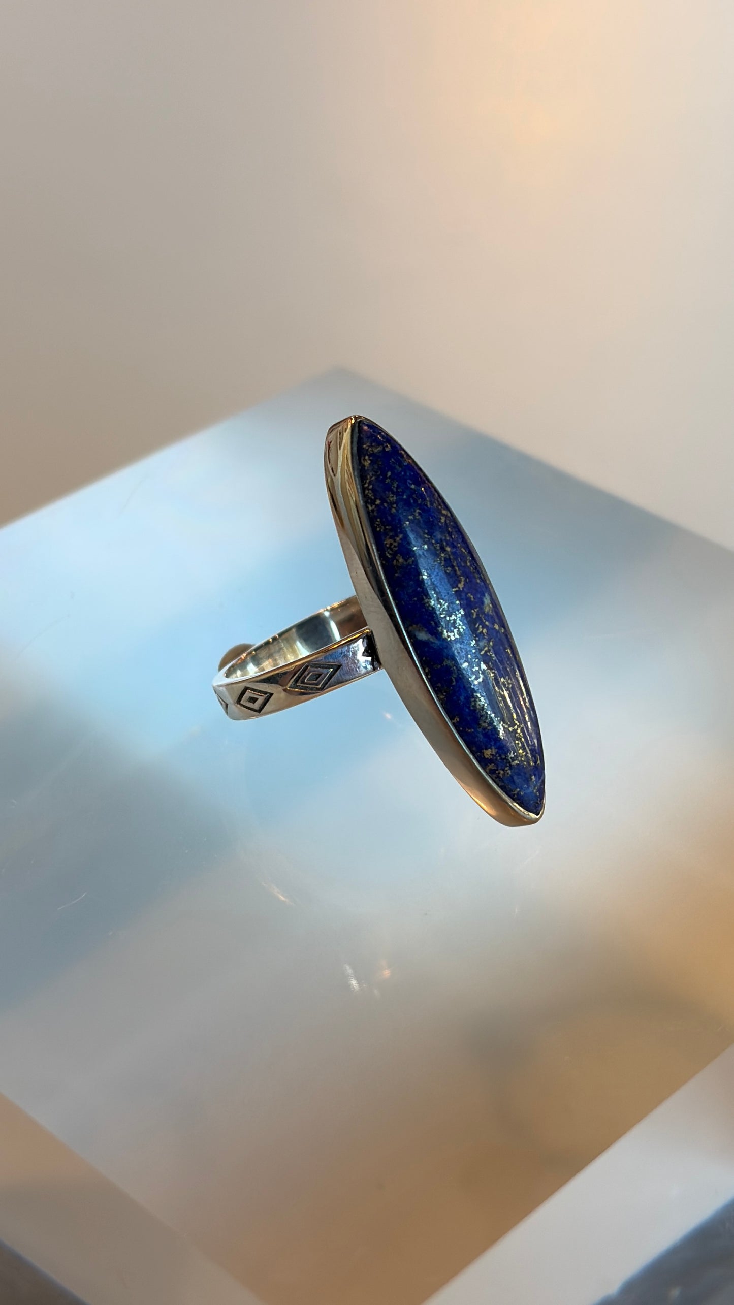 Sterling Silver Lapis Lazuli Ring Size 7