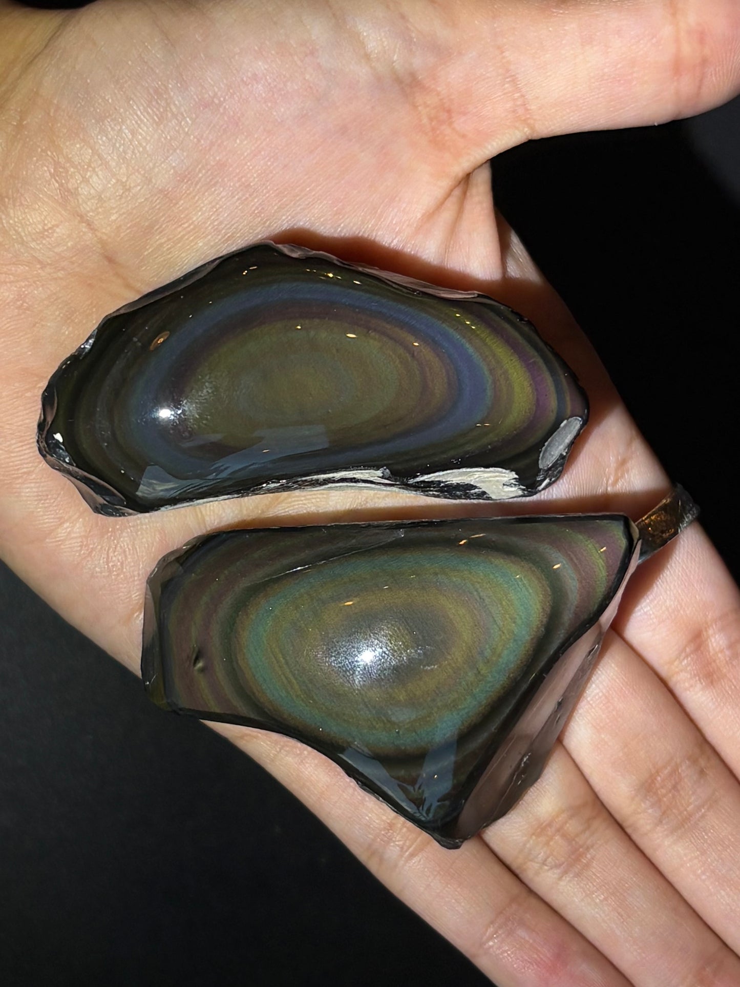 Half Polished Rainbow Obsidian