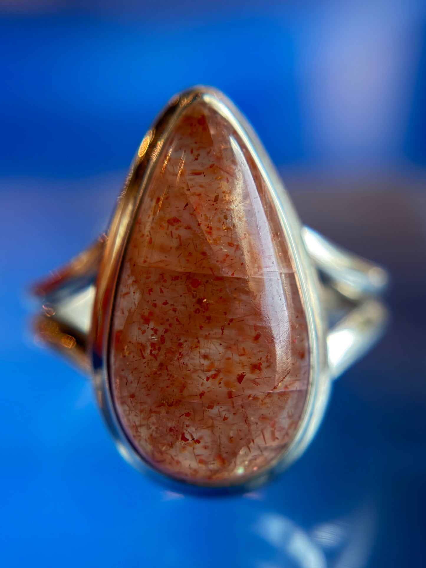 Sunstone Ring Size 9 Sterling Silver