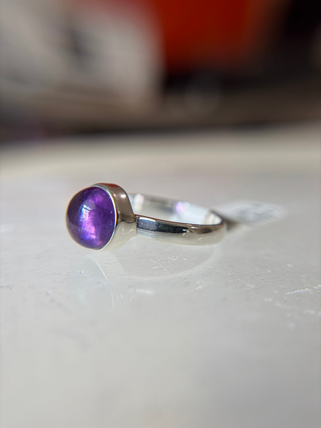 Amethyst Ring Size 8 Sterling Silver