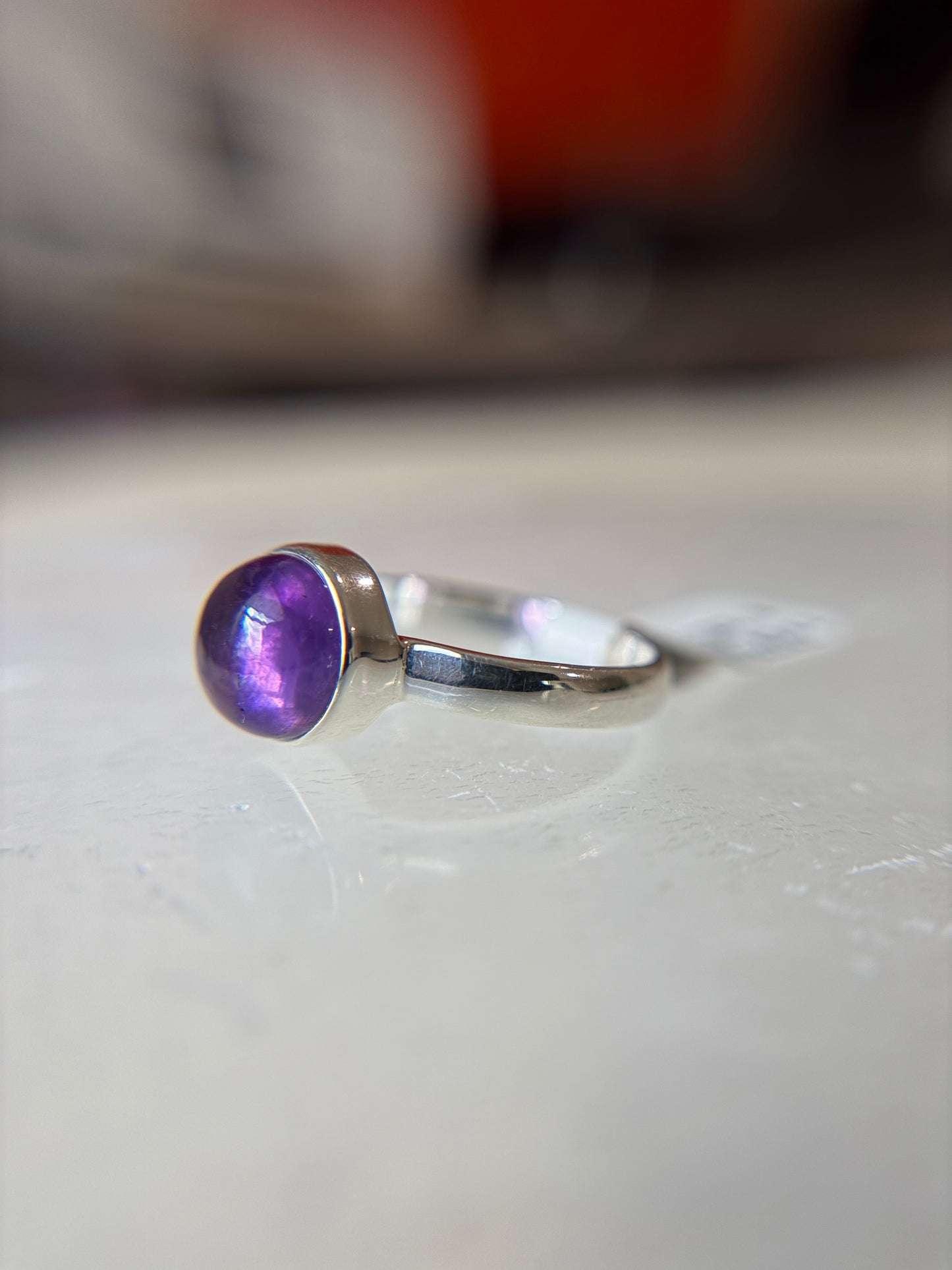 Amethyst Ring Size 8 Sterling Silver