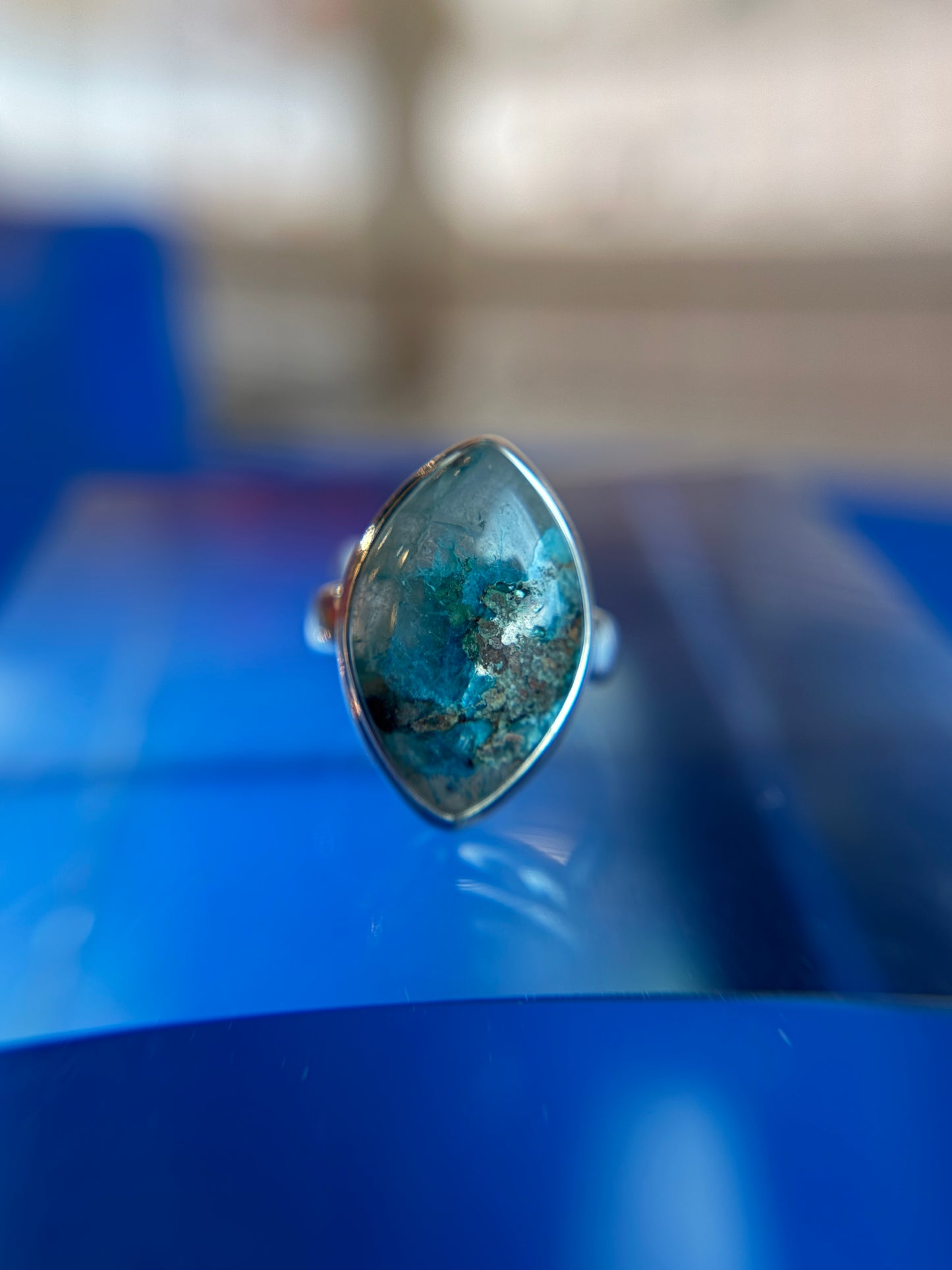 Shattuckite Ring Size 5 Sterling Silver