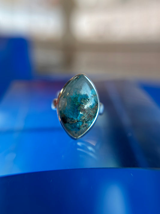 Shattuckite Ring Size 5 Sterling Silver