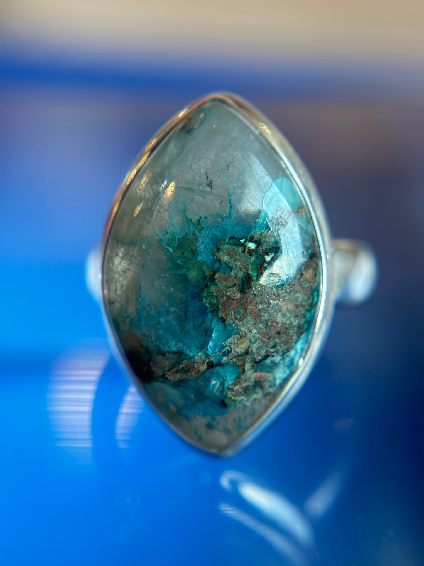 Shattuckite Ring Size 5 Sterling Silver