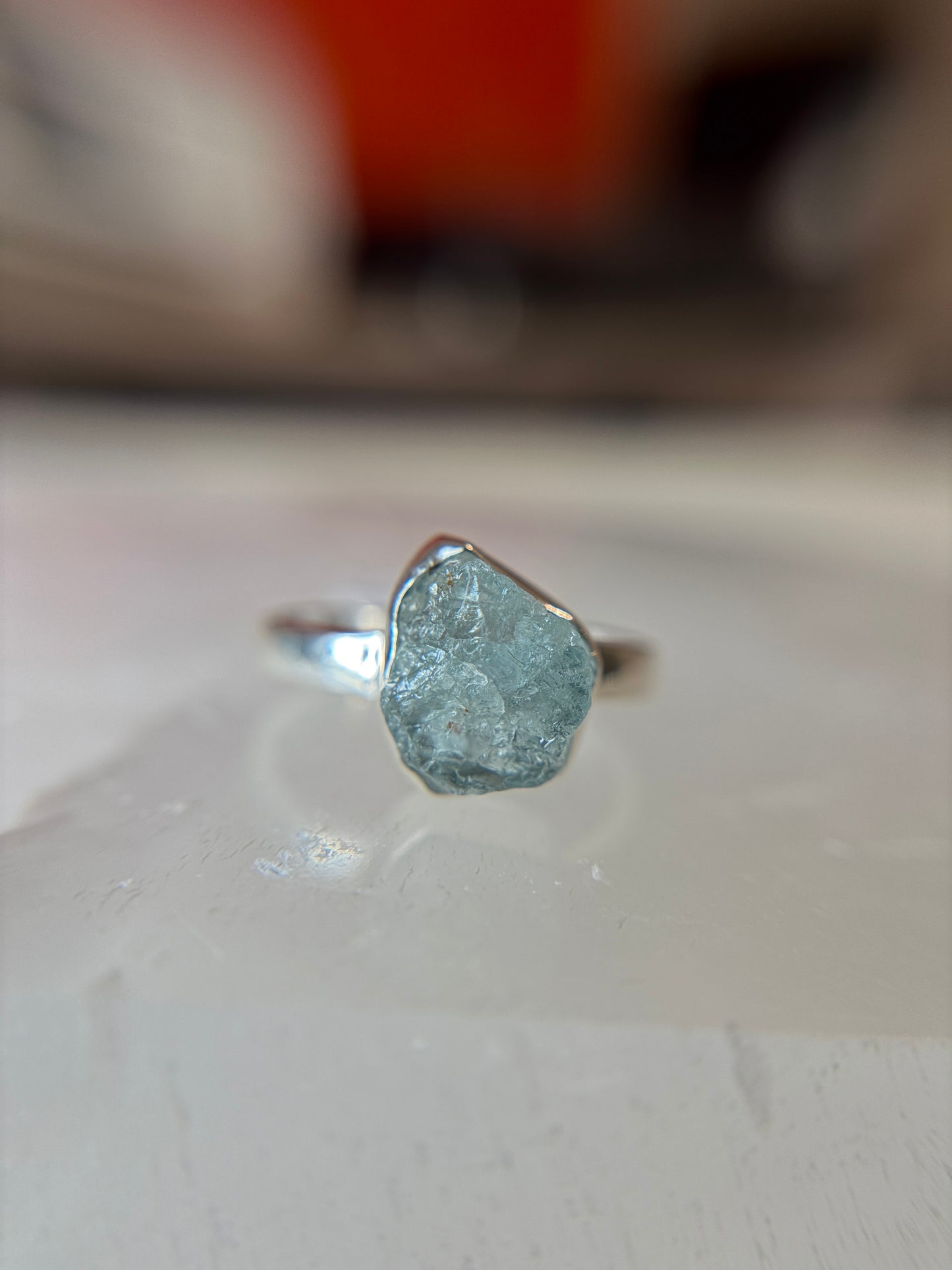 Aquamarine Ring Size 11 Sterling Silver