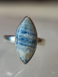 Blue Scheelite Ring Size 8 Sterling Silver