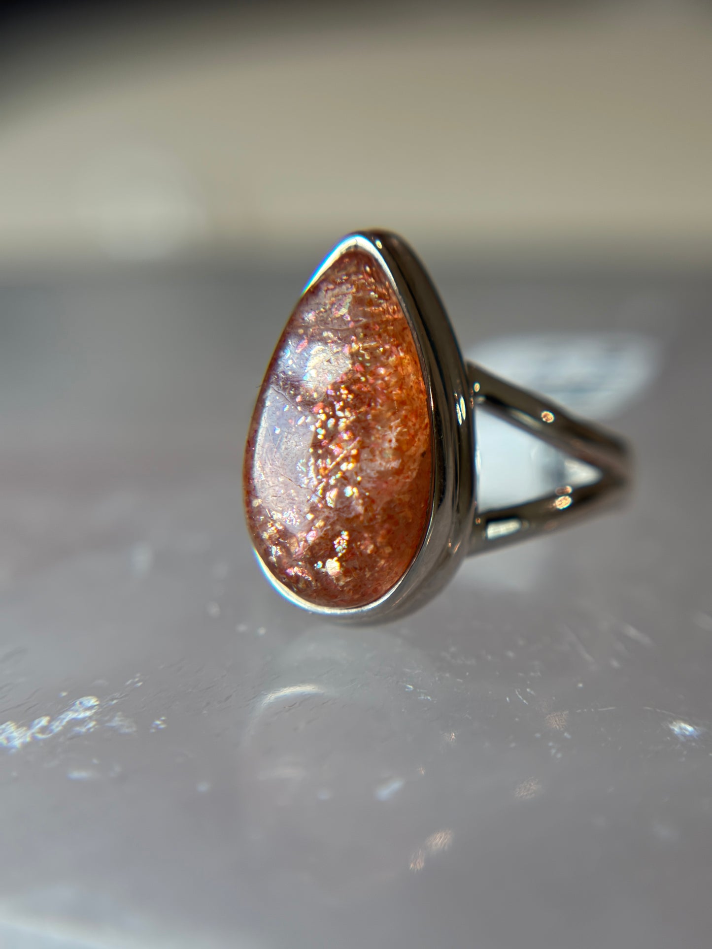 Sunstone Ring Size 5 Sterling Silver