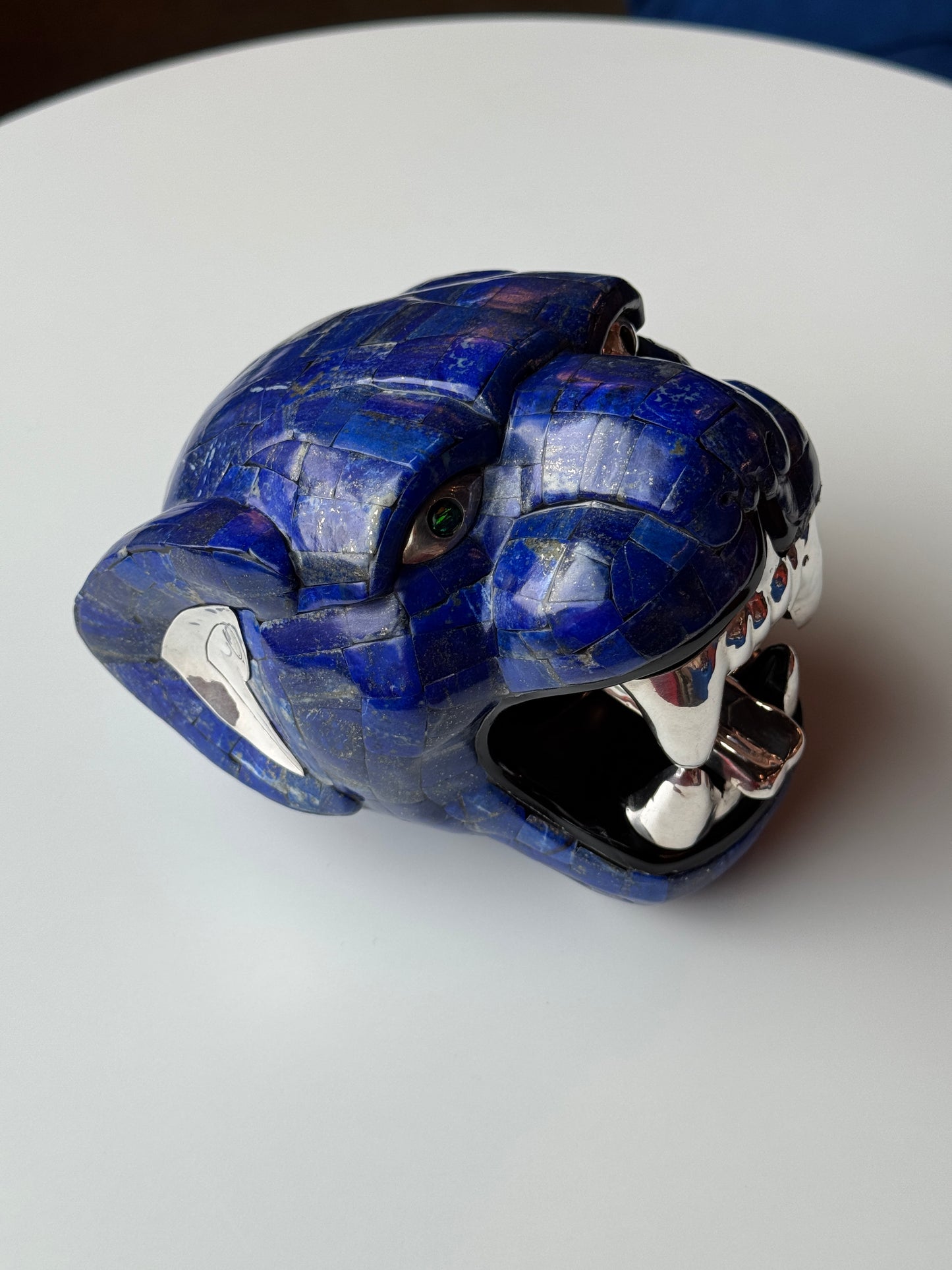 Large Mayan Jaguar Sculpture | Lapis Lazuli Opal and 95% silver accents