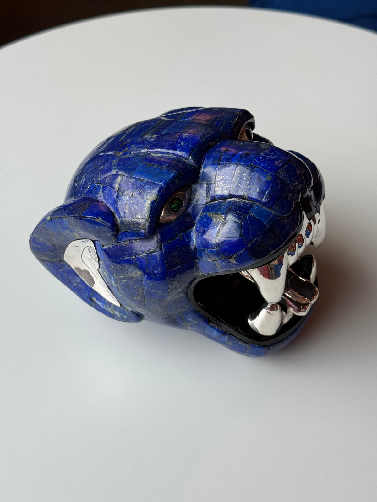 Large Mayan Jaguar Sculpture | Lapis Lazuli Opal and 95% silver accents