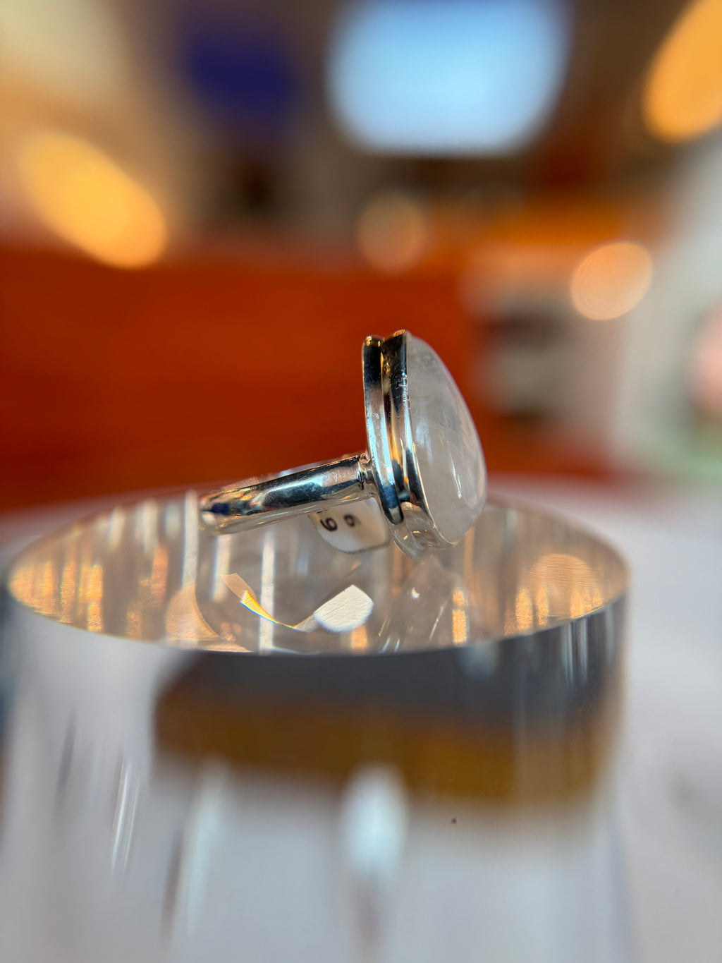 Blue Flash Moonstone Ring Size 6