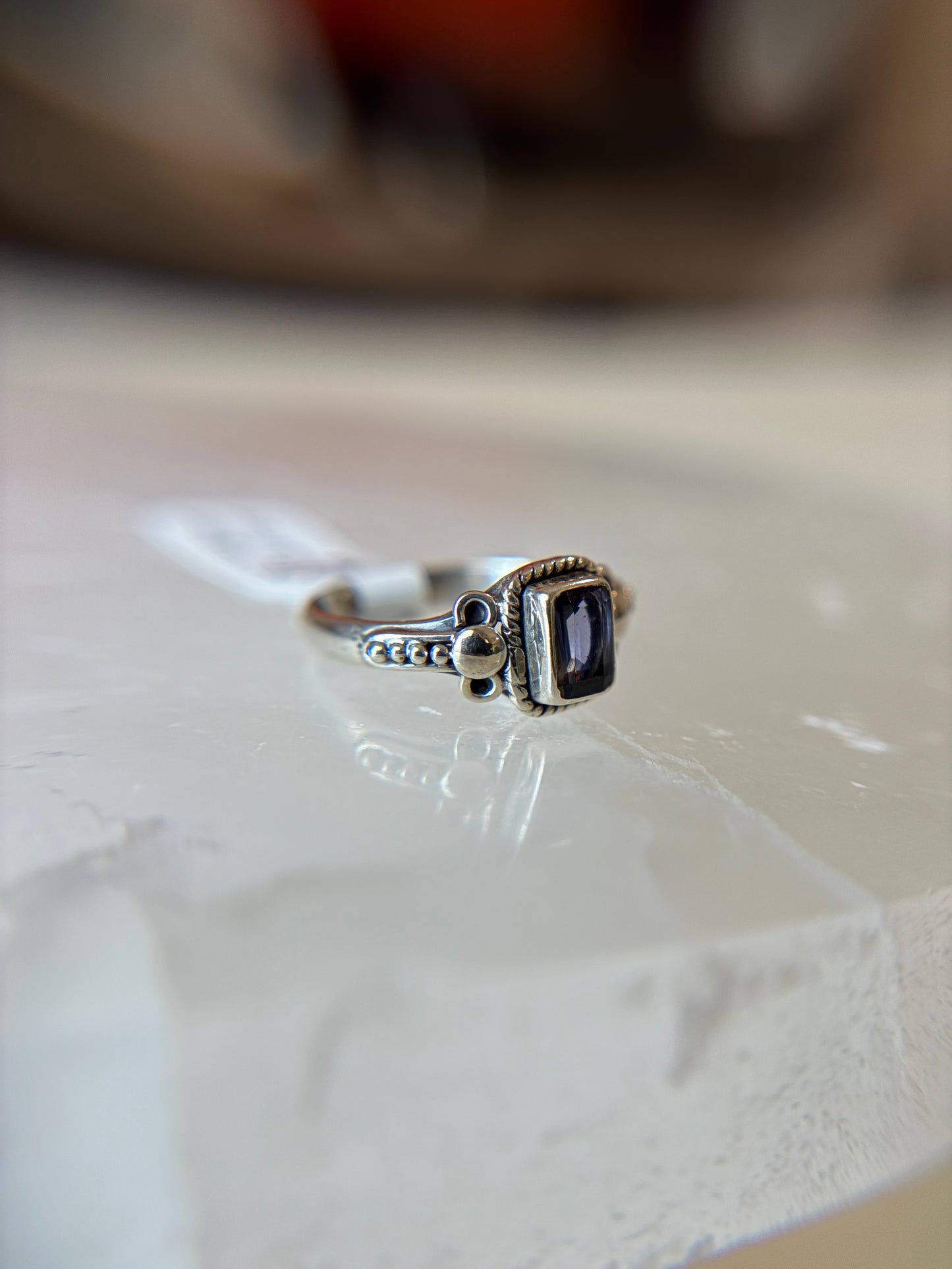 Iolite Ring from India Sterling Silver