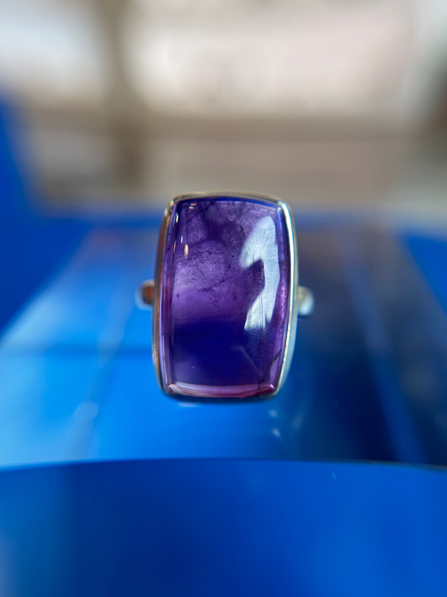 Amethyst Ring Size 12 Sterling Silver