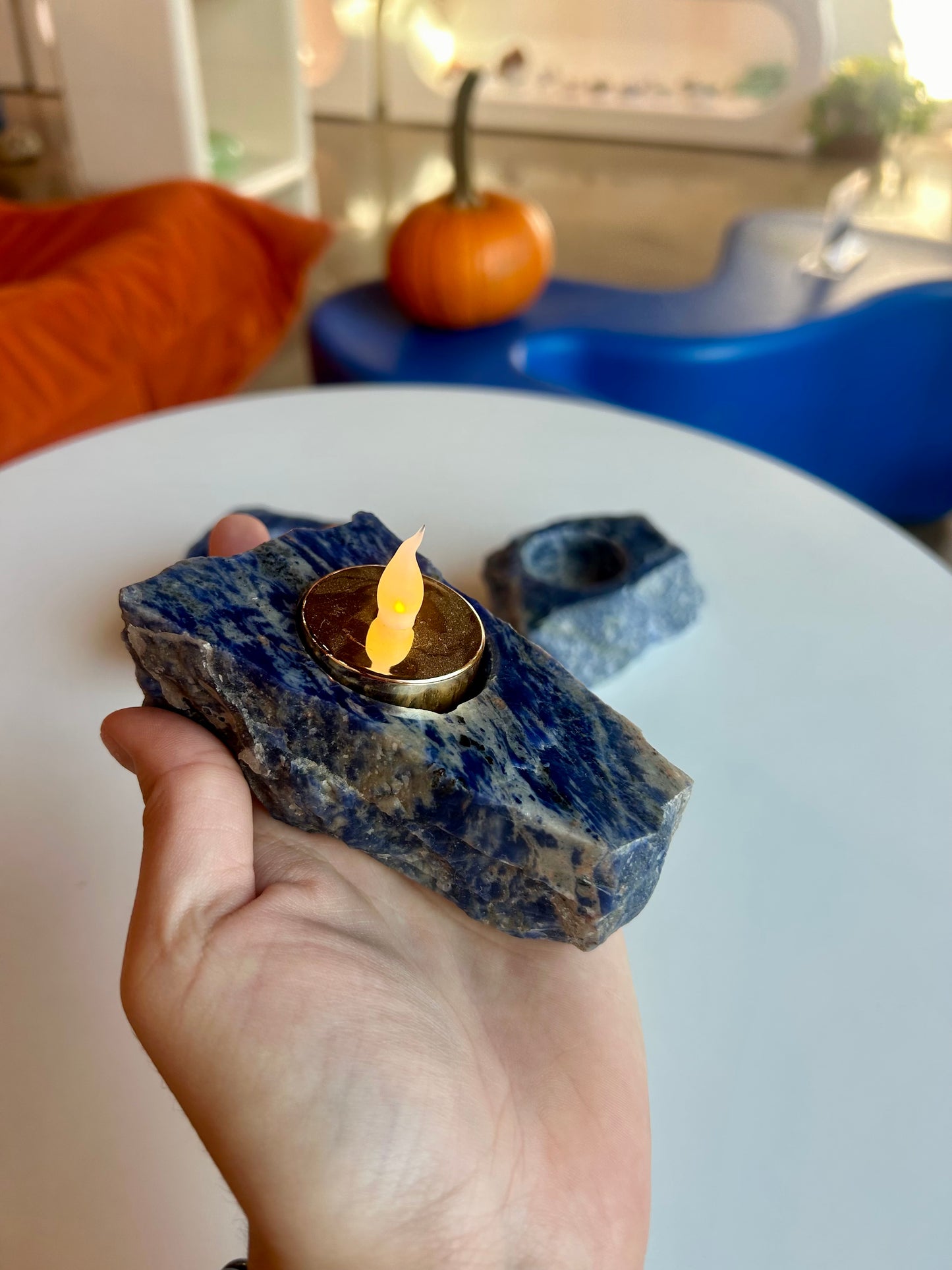 Sodalite Candle Holder