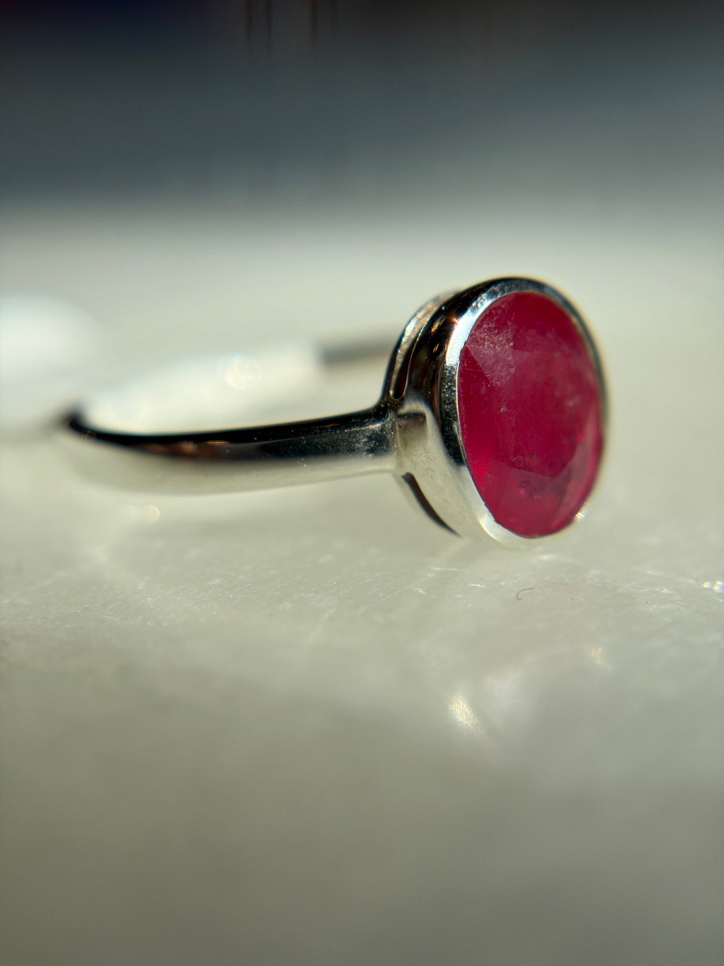African Ruby Ring Size 5 - Sterling Silver .925