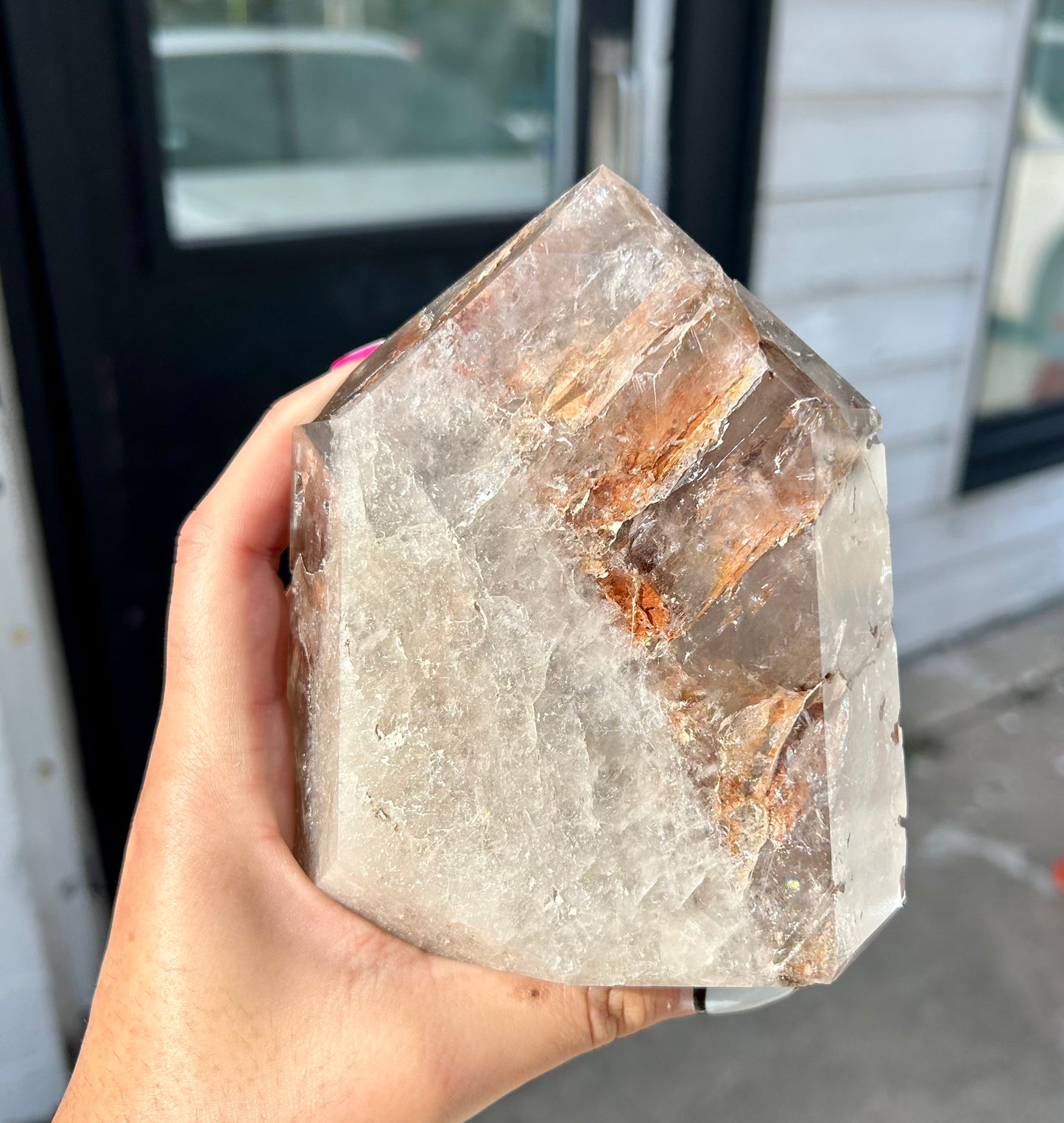 Polished Elestial Smoky Quartz Tower