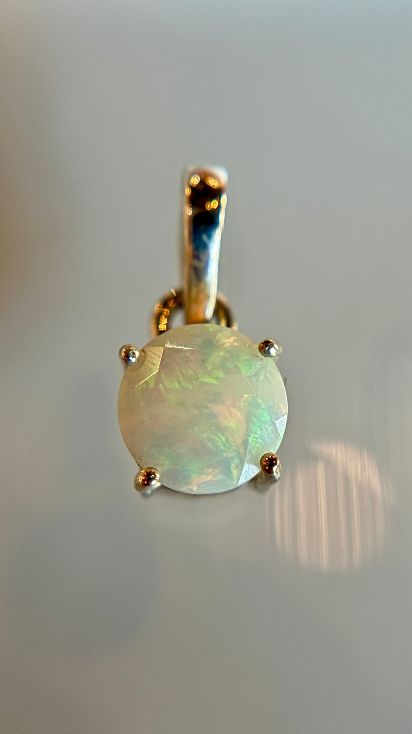 Opal Circle Necklace Pendant