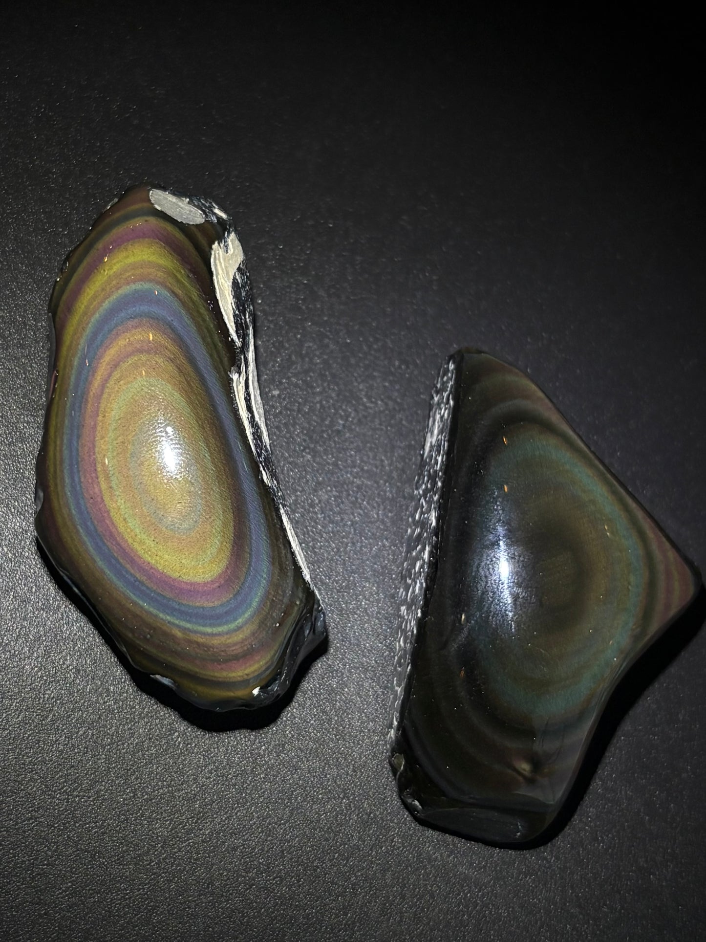 Half Polished Rainbow Obsidian