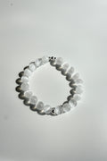 Selenite Bracelet 8mm sterling silver