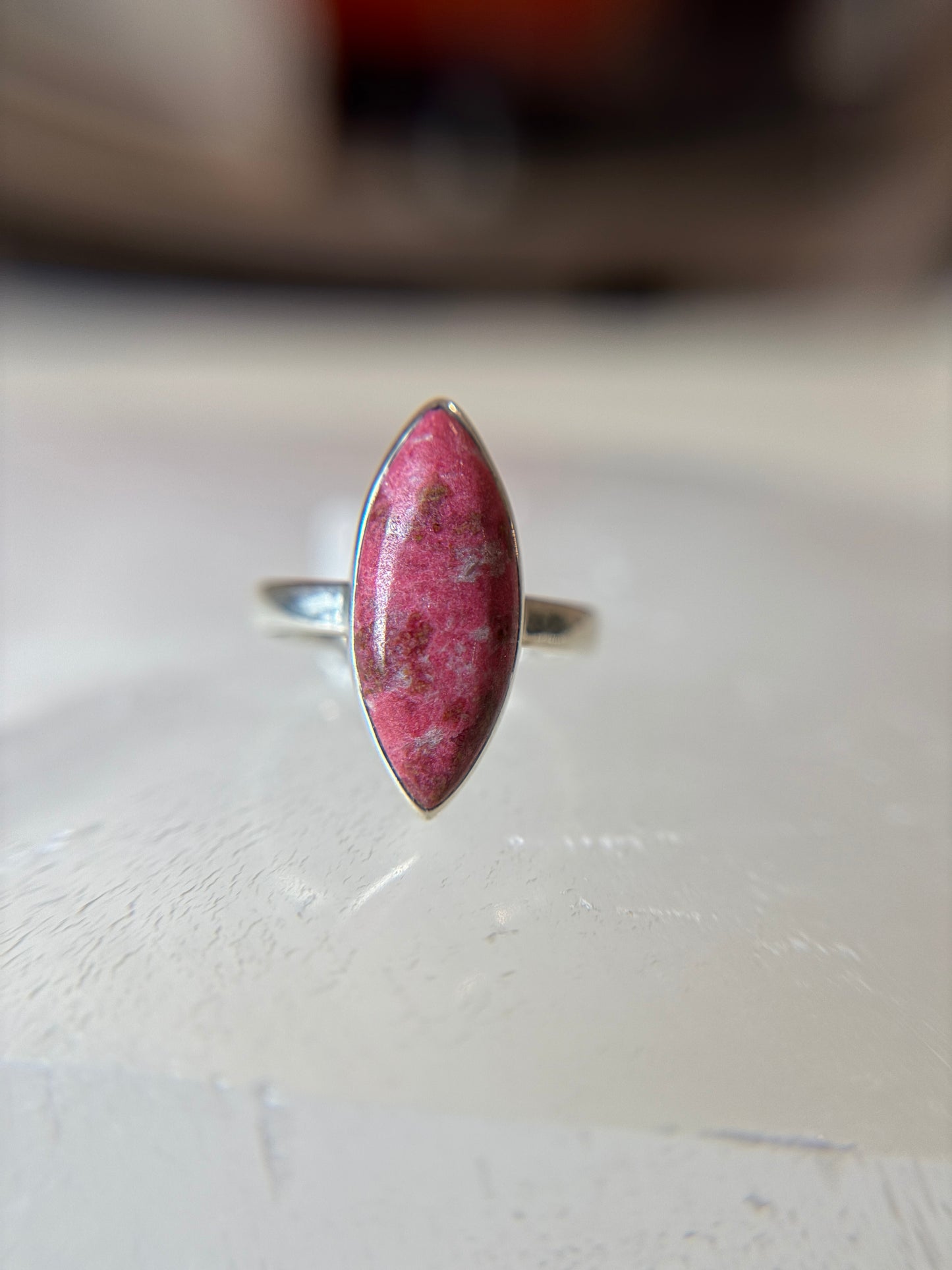Pink Thulite Ring Size 11 Sterling Silver