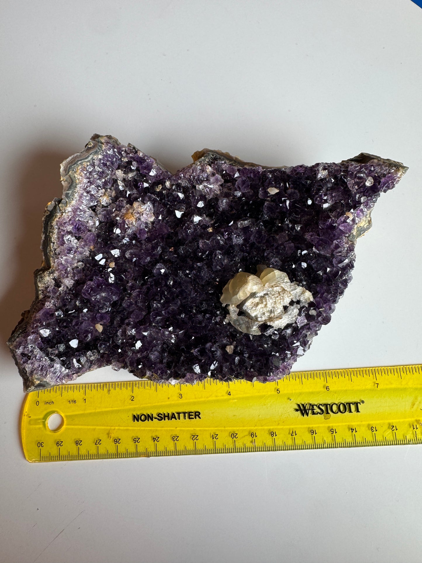 Amethyst Cluster with Calcite