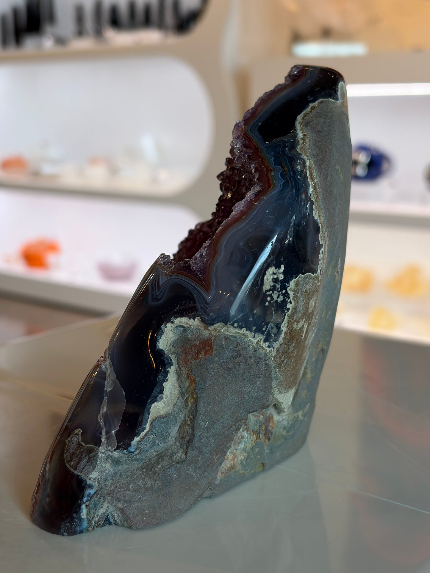 Uruguayan Red Amethyst Cut Base