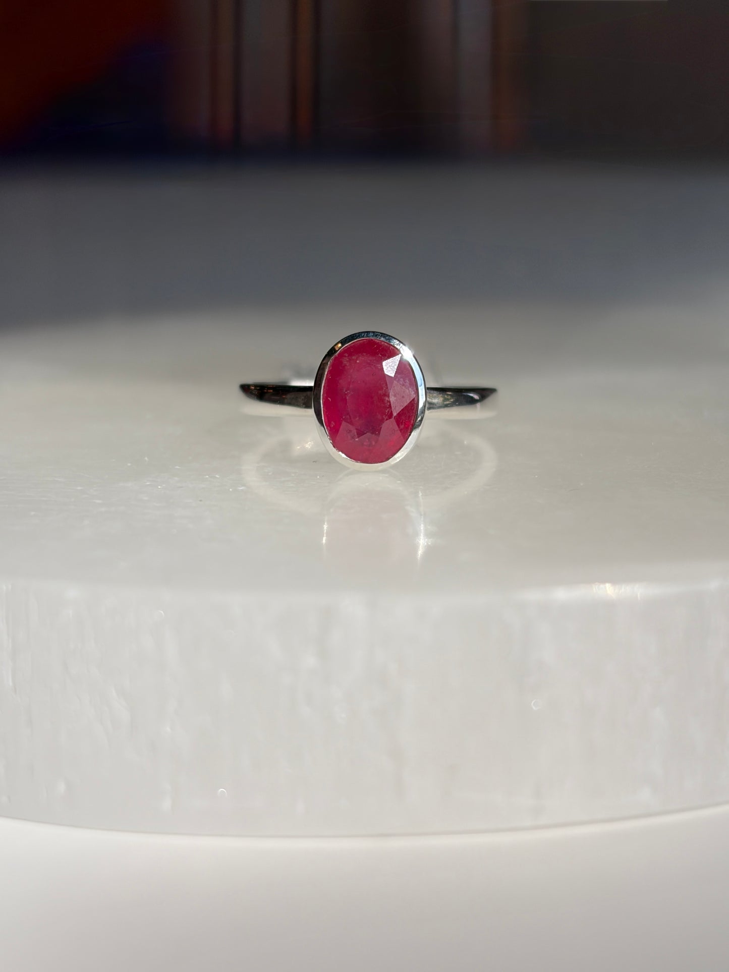 African Ruby Ring Size 5 - Sterling Silver .925