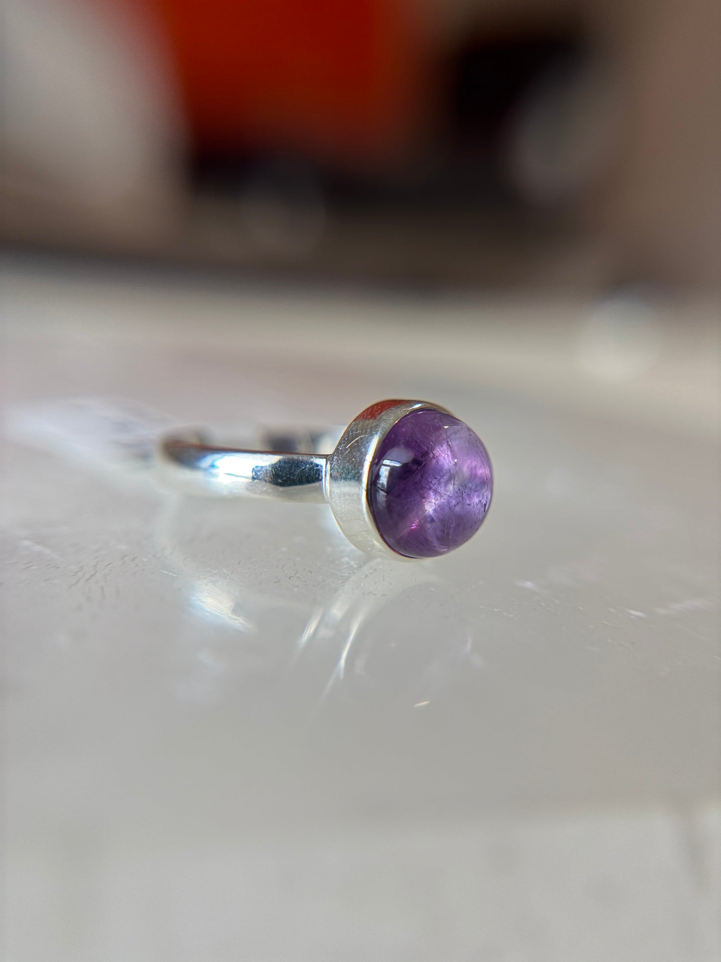 Amethyst Ring Size 8 Sterling Silver