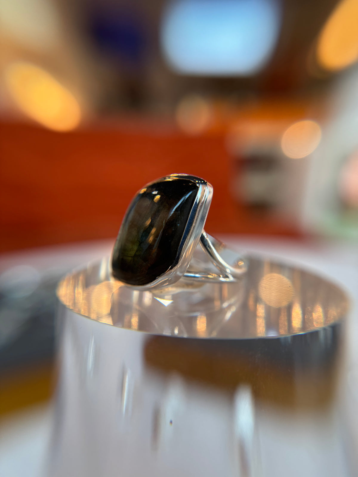Premium Multi-flash Labradorite Ring Size 7