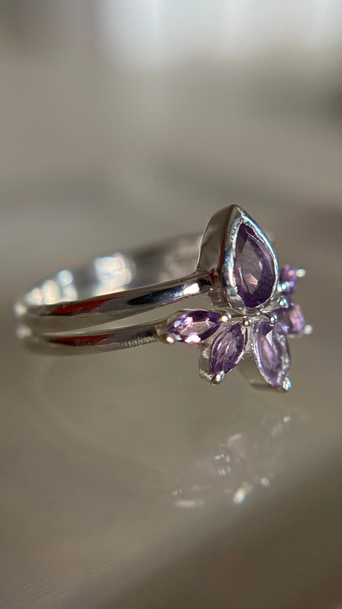 Crown Jewel Amethyst Stackable Ring Size 7