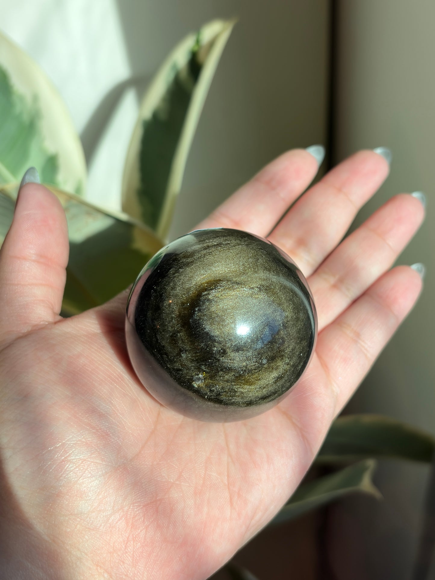 Gold Sheen Obsidian Sphere GS2