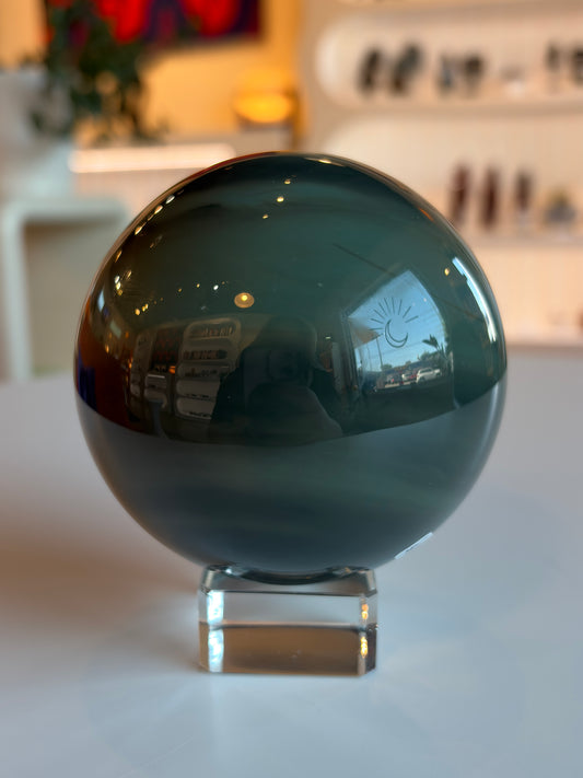 Large Platinum Obsidian Sphere