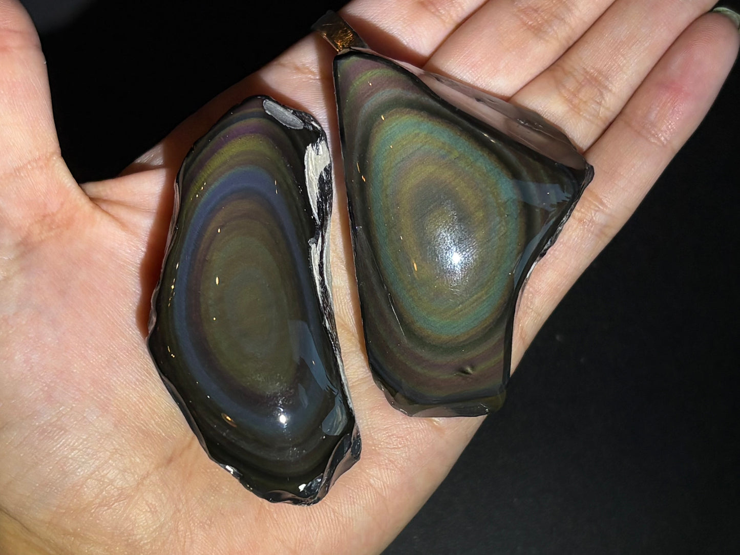 Half Polished Rainbow Obsidian
