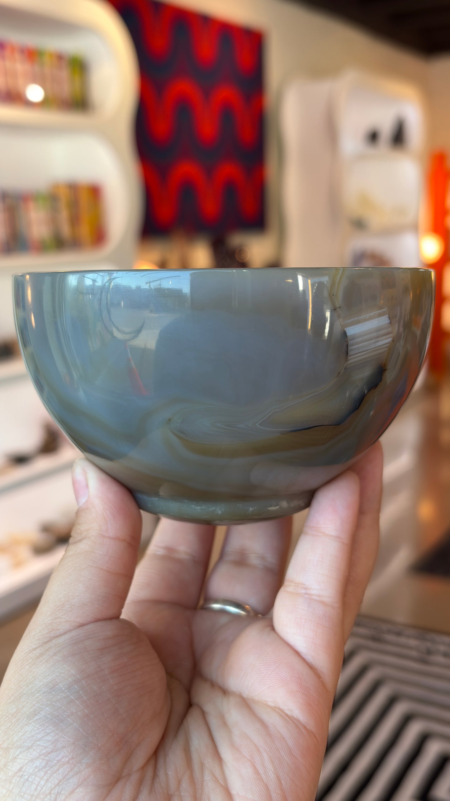 Banded Agate with Carnelian Bowl