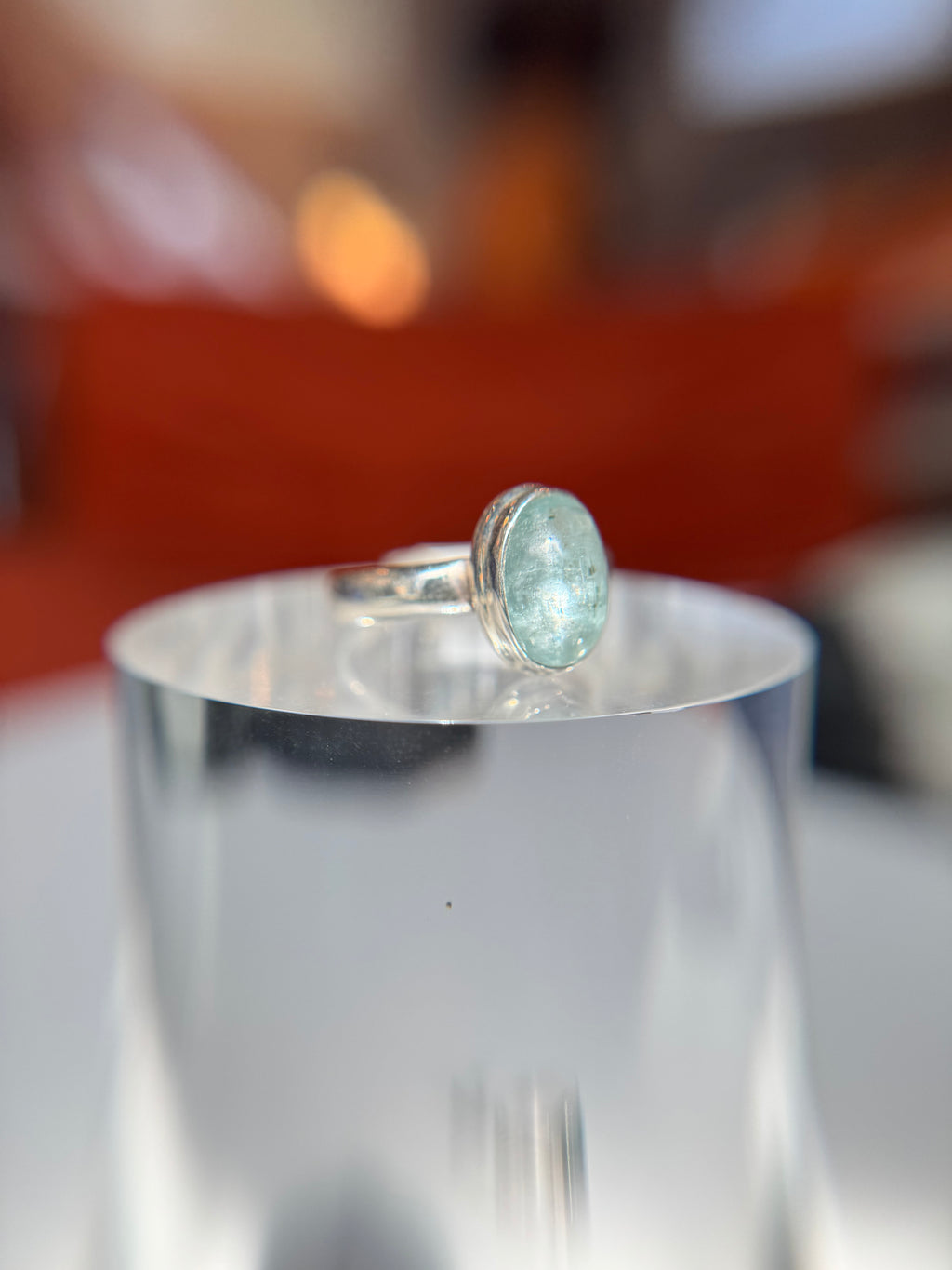 Aqua Kyanite Ring Size 8