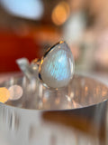 Blue Flash Moonstone Ring Size 9