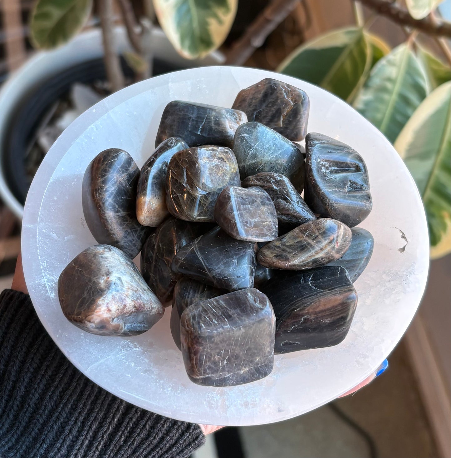 Black Moonstone Large Tumble