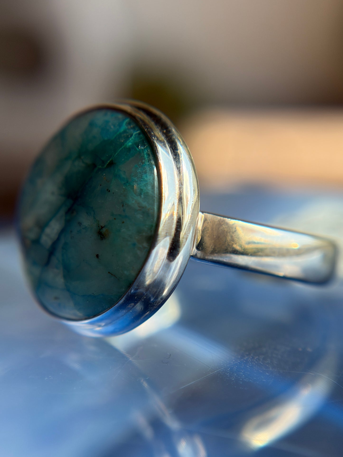 Shattuckite Ring Size 9 Sterling Silver