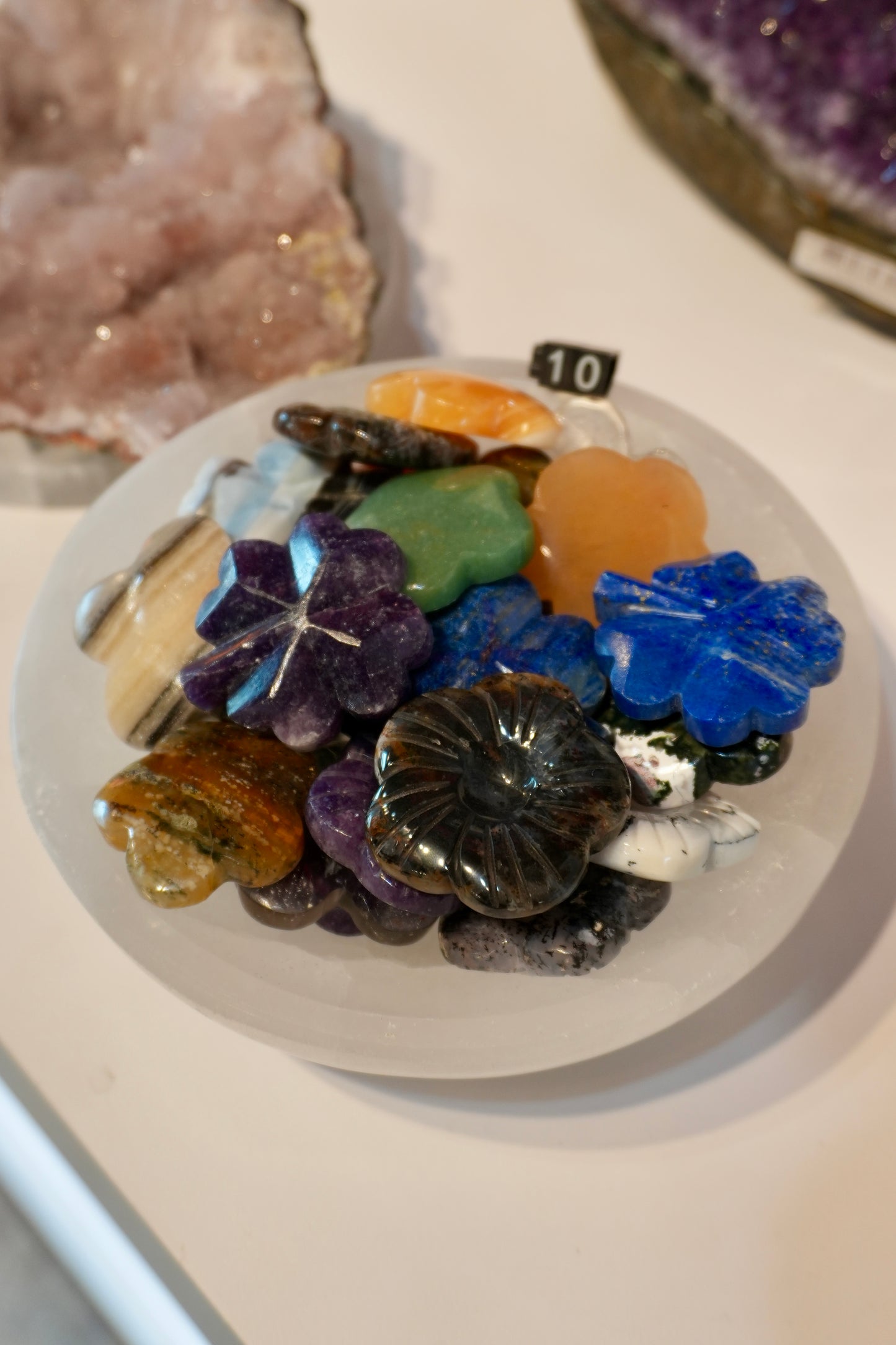 Assorted flower and Chevron crystals