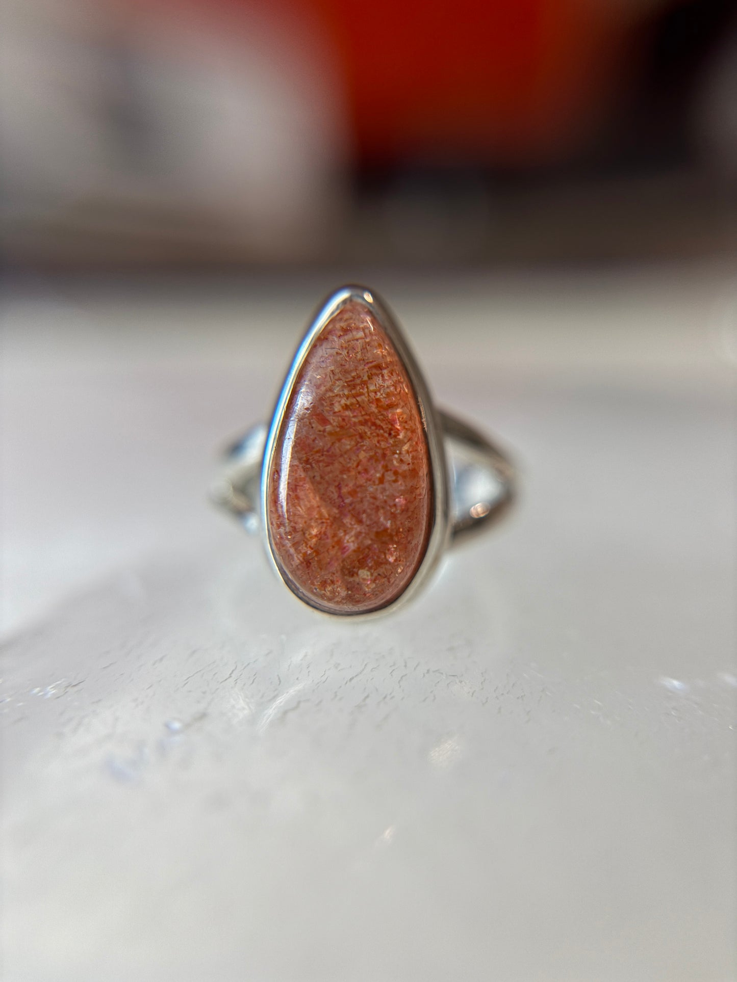 Sunstone Ring Size 5 Sterling Silver