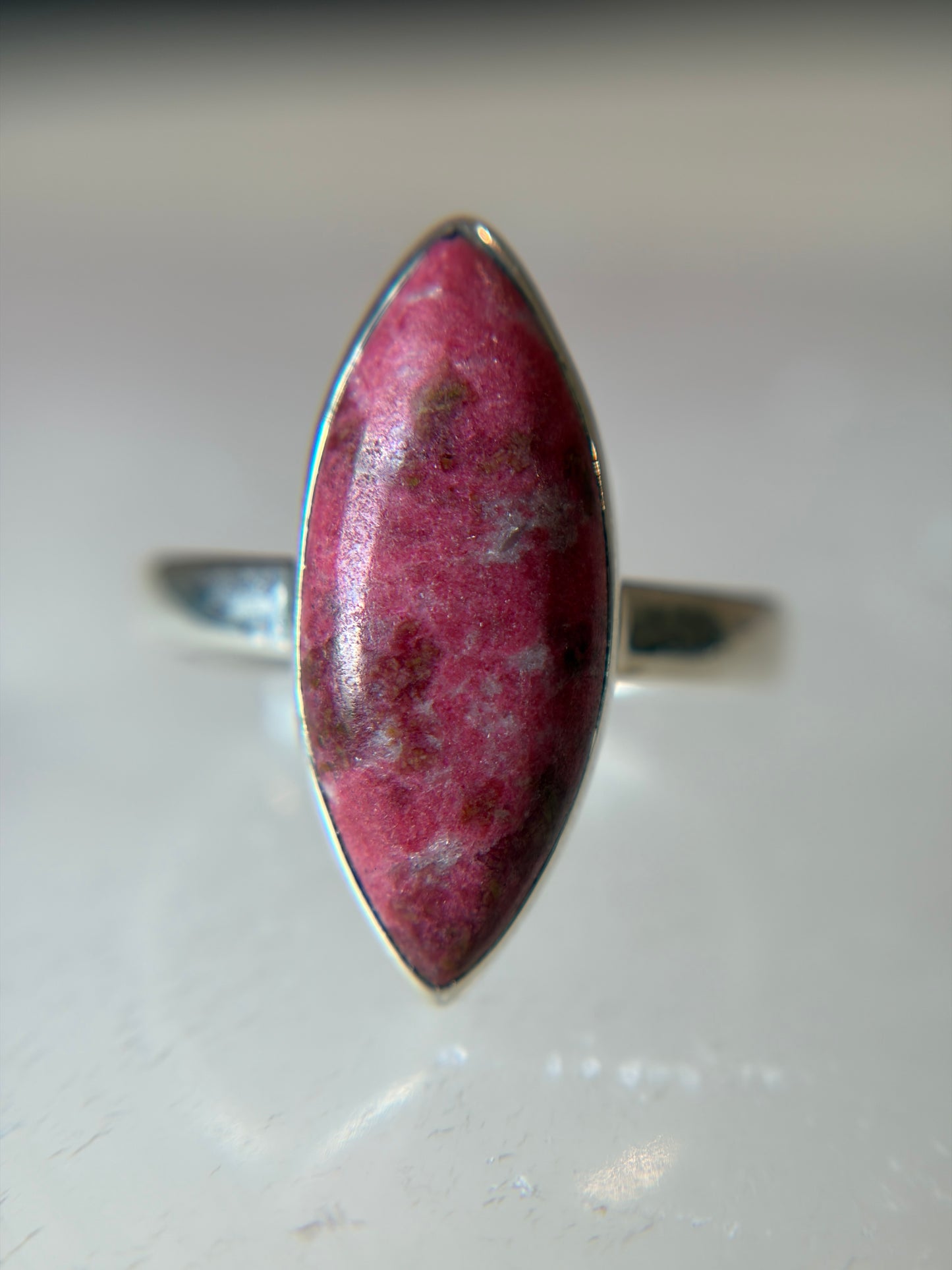 Pink Thulite Ring Size 11 Sterling Silver
